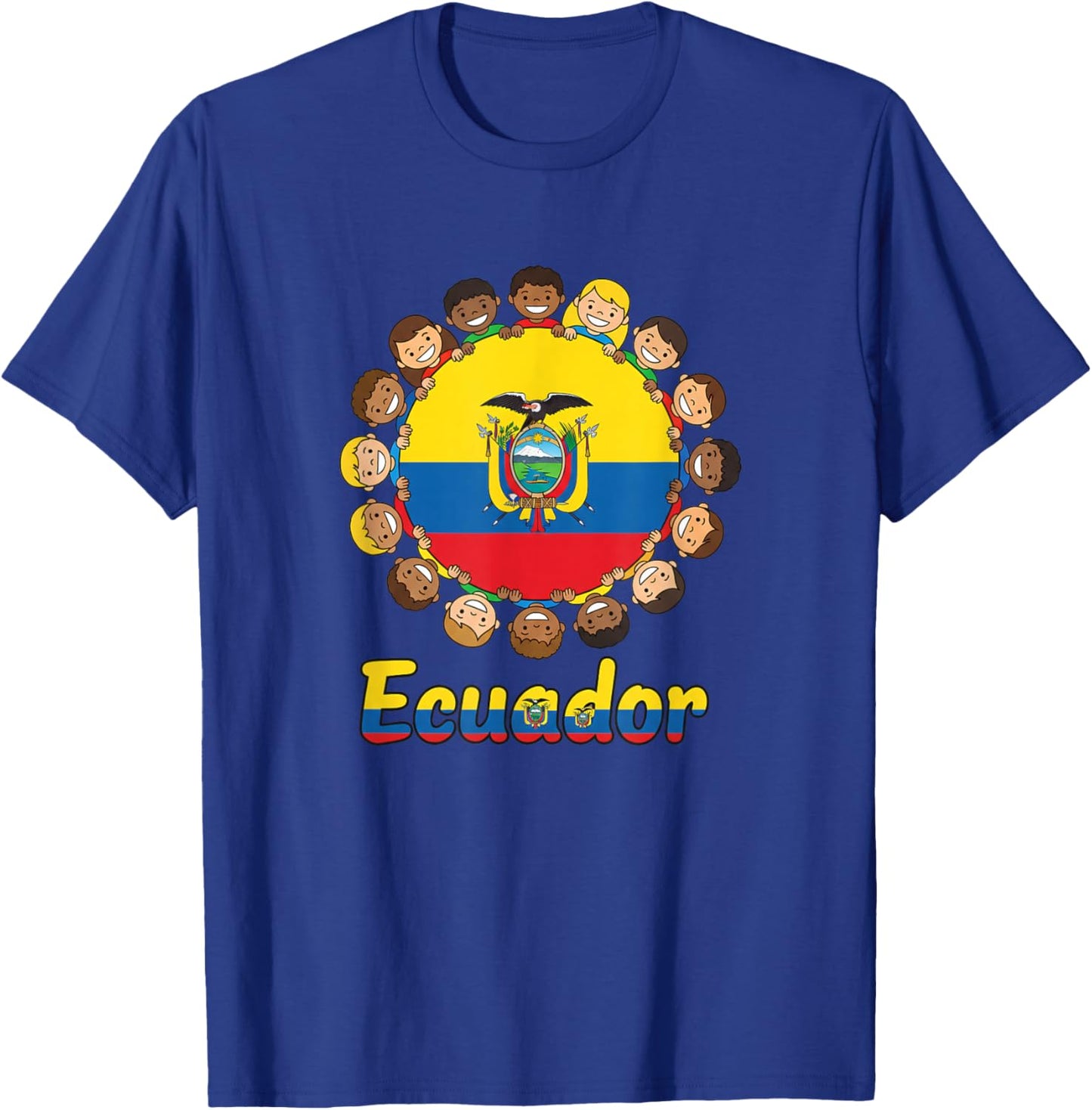 Ecuador Kids Flag Circle Children Ring Latin Pride Ecuador T-Shirt - T-Shirt | Royal