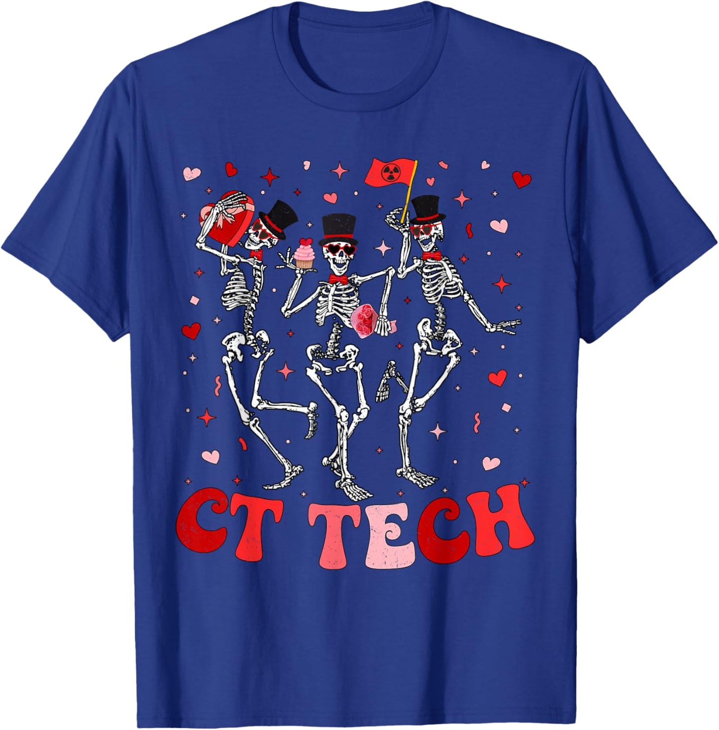 Skeleton CT Tech Computed Tomography Technologist Valentines T-Shirt - T-Shirt | Royal