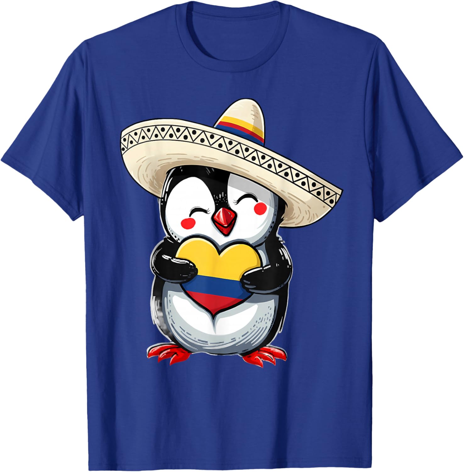 Colombia Flag Penguin Colombian Roots Colombian Pride T-Shirt - T-Shirt | Royal