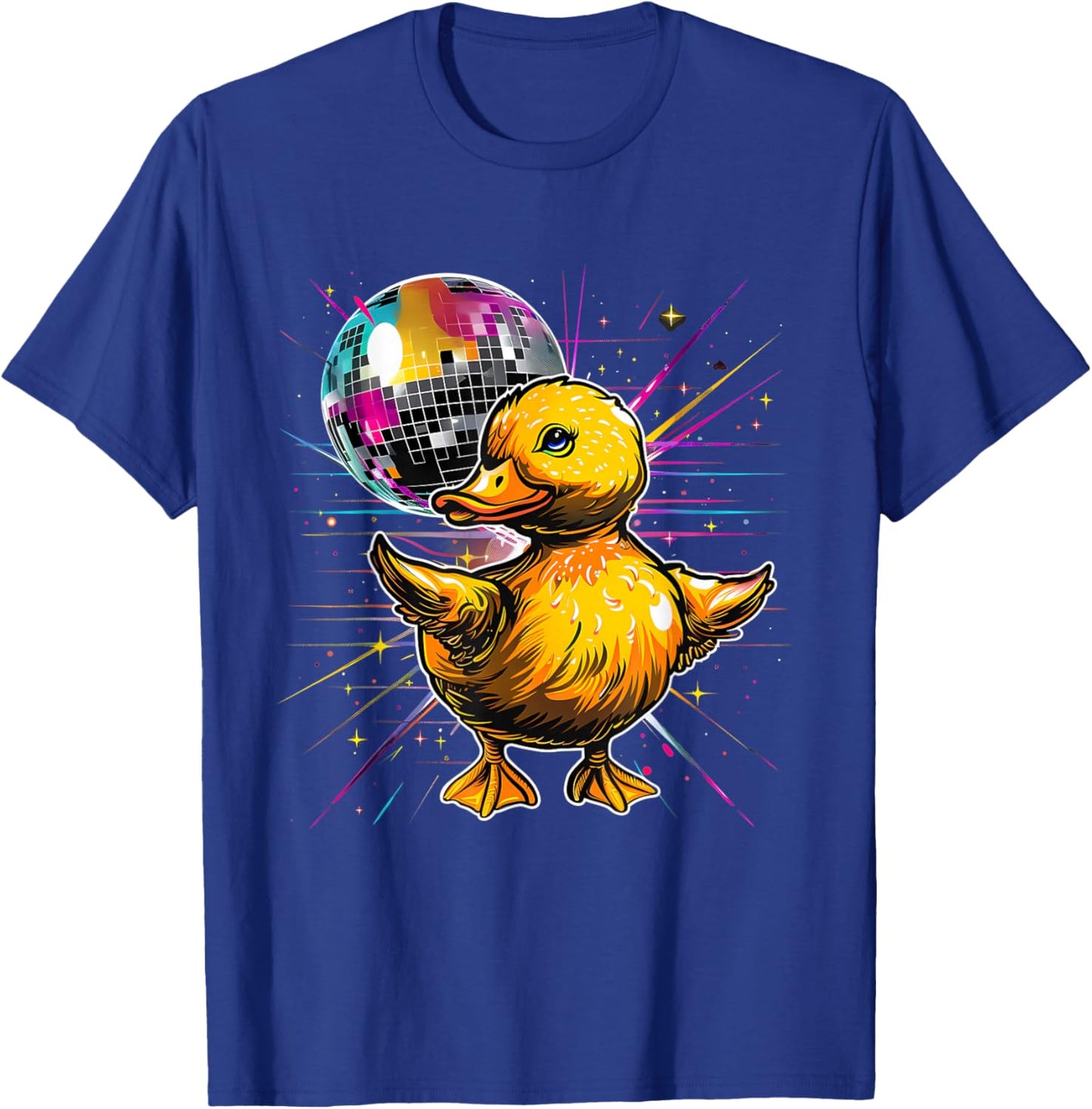 Rubber Duck Disco Dancing Disco Ball Music Rubber Duckie T-Shirt - T-Shirt | Royal