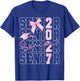 Senior 2027 Class of 2027 Coquette Pink Bow Graduation 2027 T-Shirt - T-Shirt | Royal