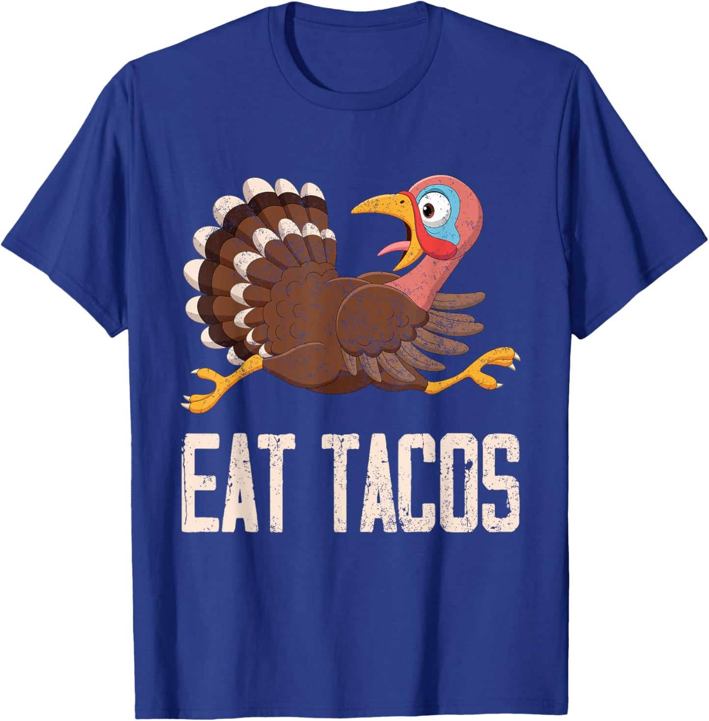 Funny Thanksgiving Turkey Eat Tacos T-Shirt - T-Shirt | Royal