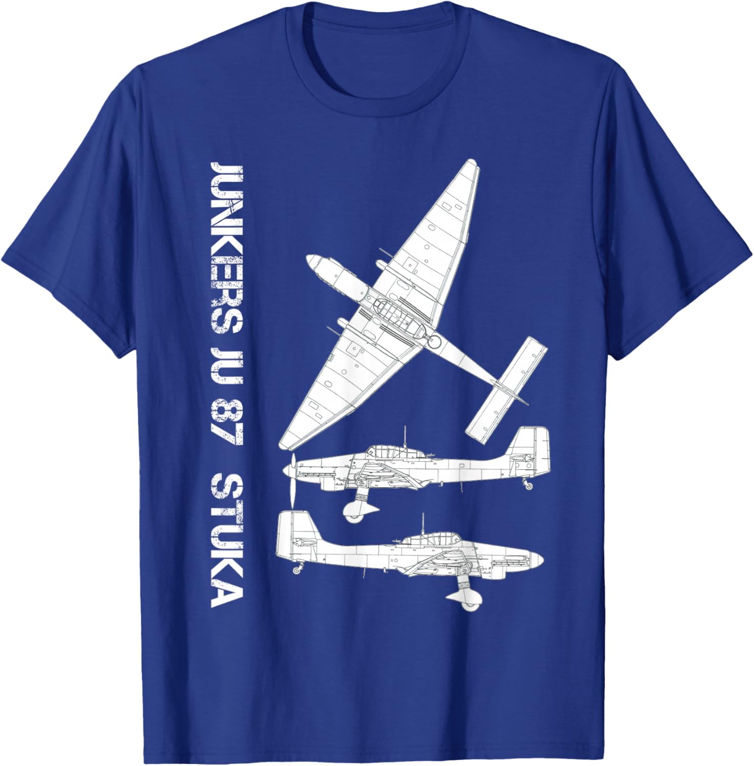 Junkers Ju 87 Stuka German WW2 Bomber Luftwaffe Airplane T-Shirt - T-Shirt | Royal