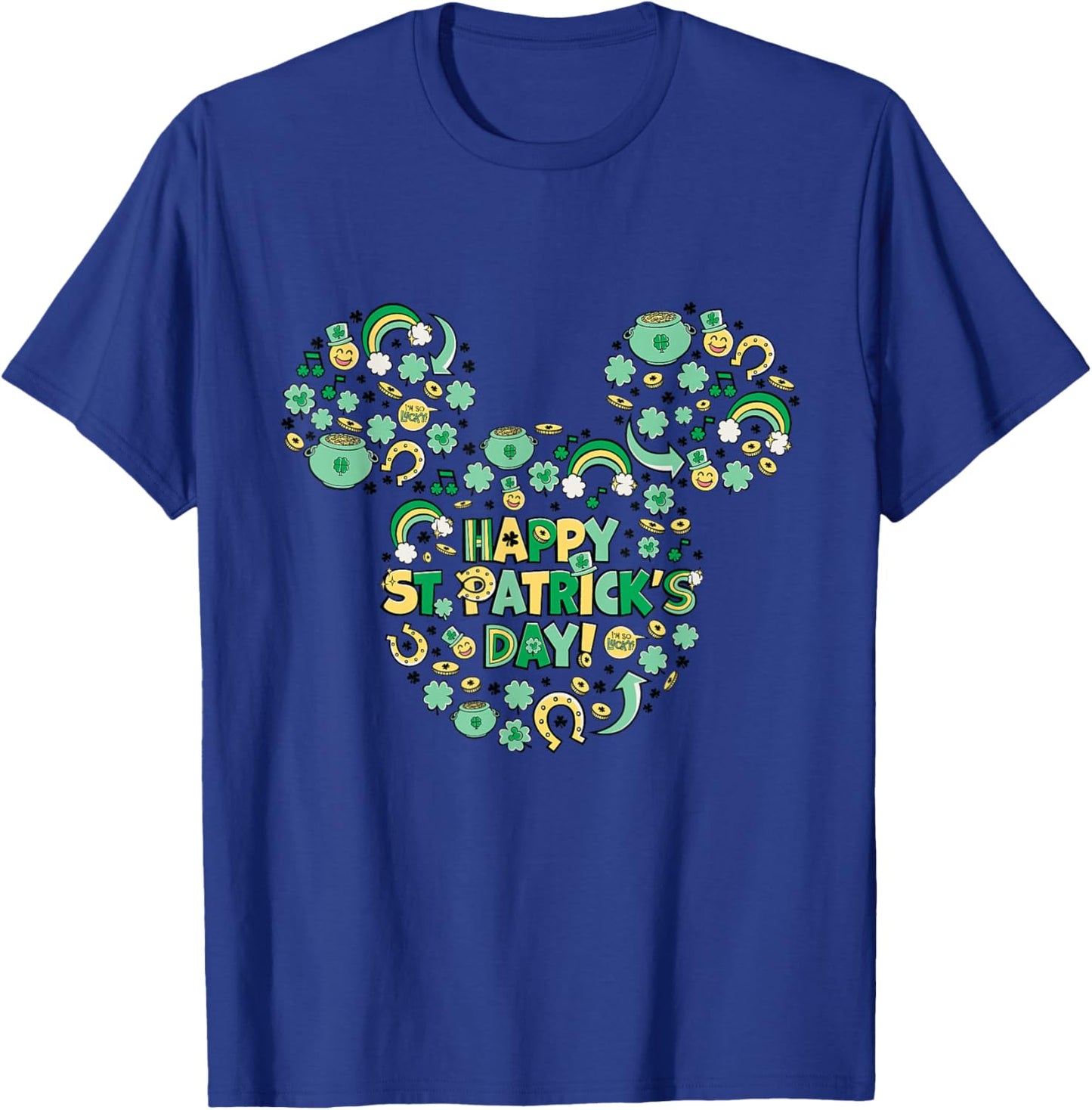 NEW Disney Mickey Mouse Lucky Icons Happy St. Patrick's Day T-Shirt - T-Shirt | Royal