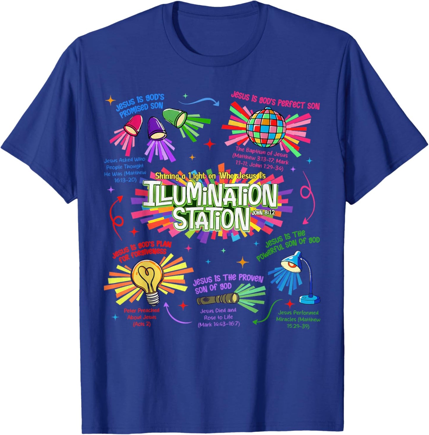 Illumination Station VBS 2026 Bible Jesus Christian Lights T-Shirt - T-Shirt | Royal