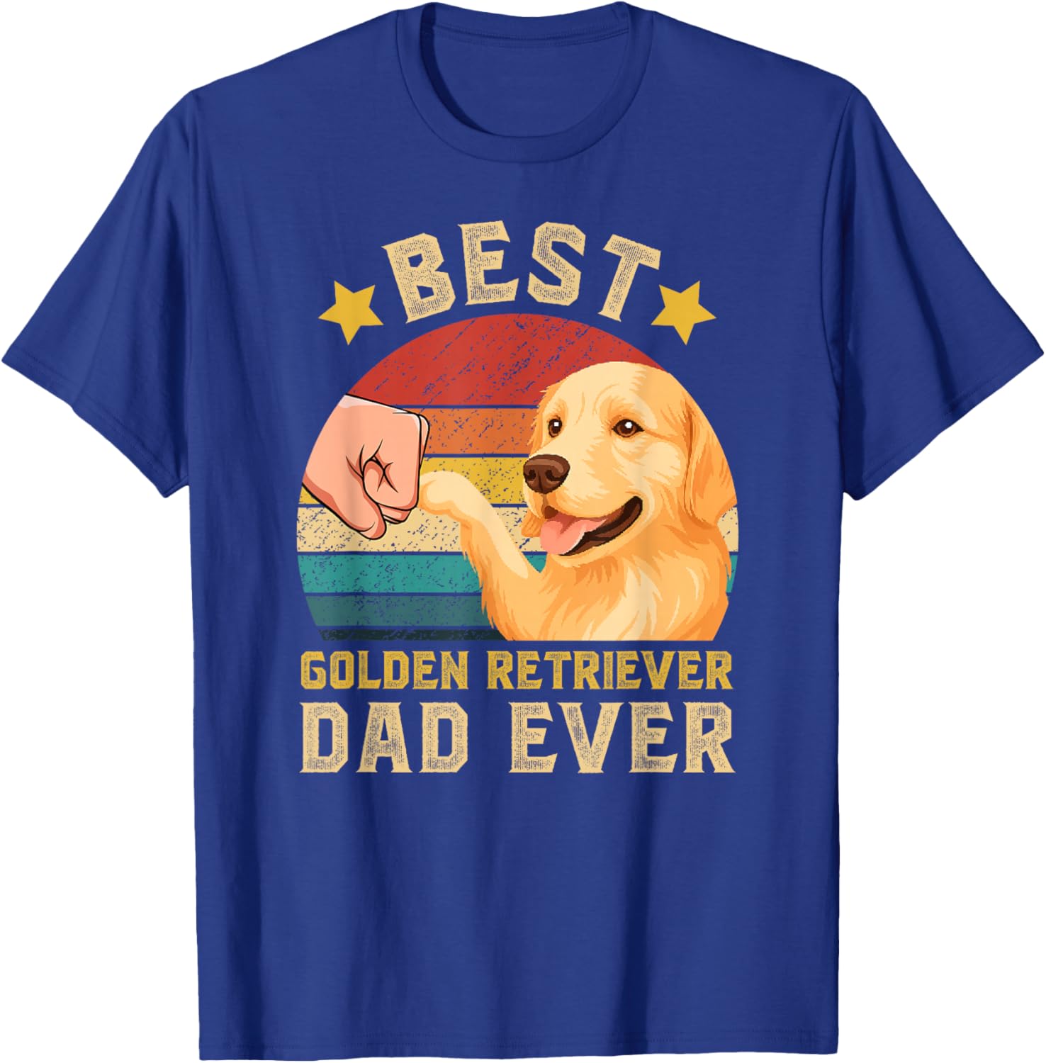 Best Golden Retriever Dad Ever Golden Dad T-Shirt - T-Shirt | Royal