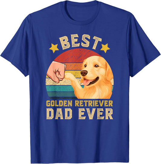 Best Golden Retriever Dad Ever Golden Dad T-Shirt - T-Shirt | Royal