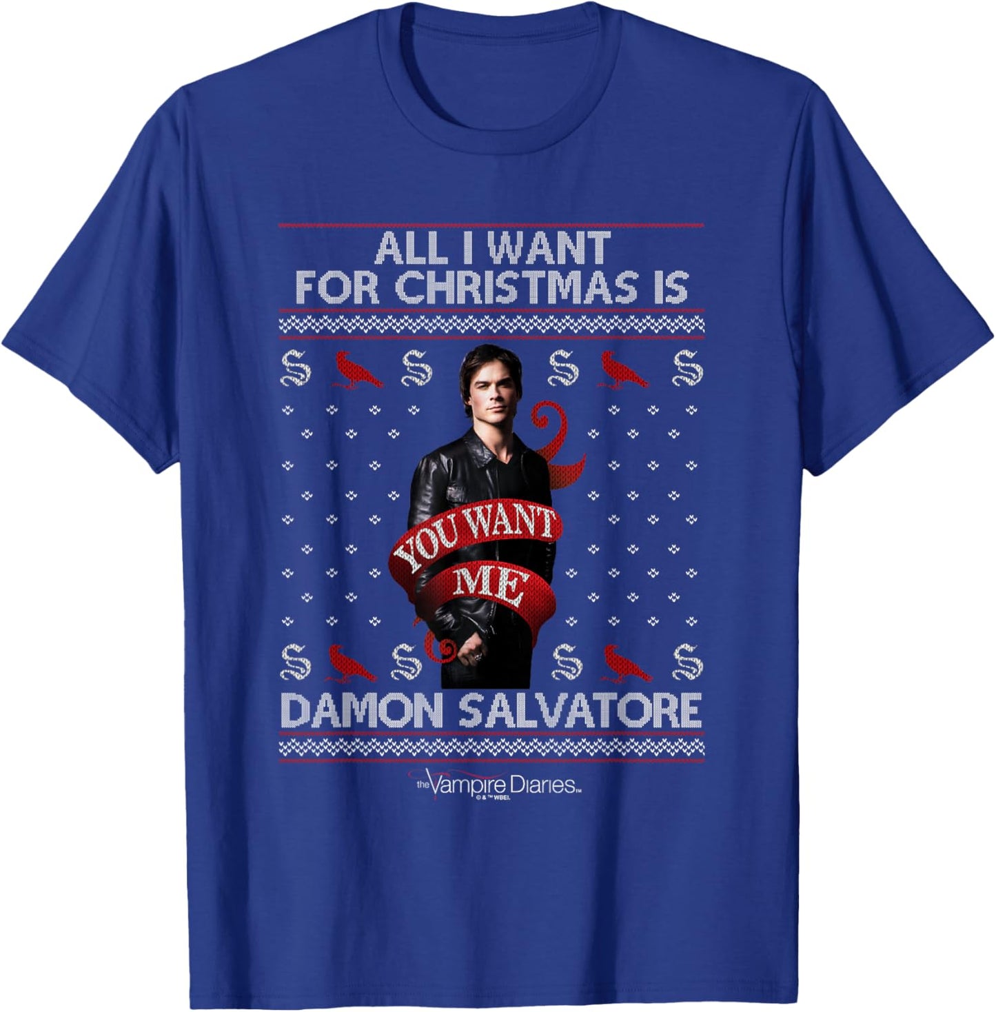 Vampire Diaries All I Want for Christmas is Damon Salvatore T-Shirt - T-Shirt | Royal