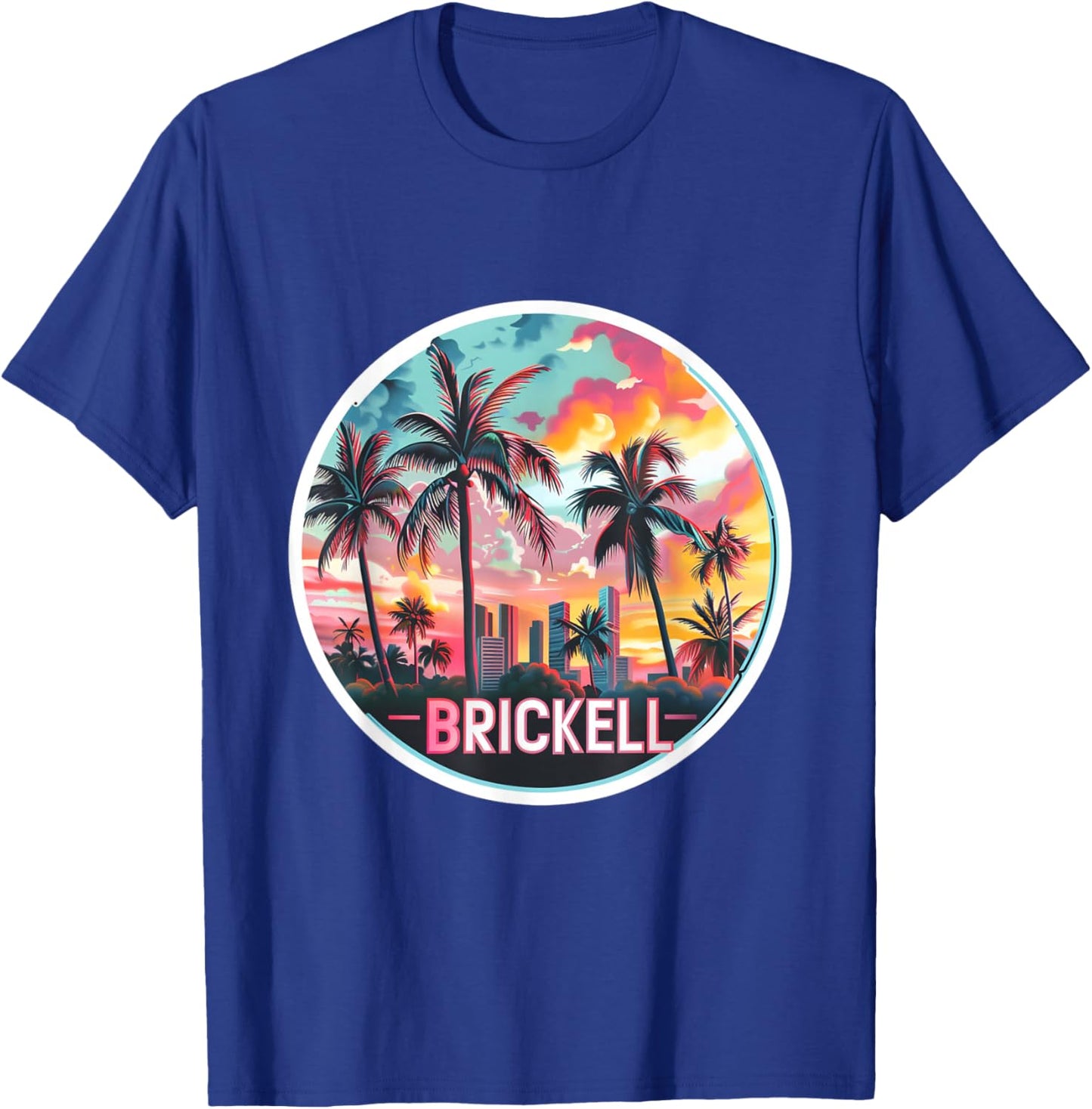 Brickell Miami Florida Squad Vacation Trip Vacay Travel Art T-Shirt - T-Shirt | Royal