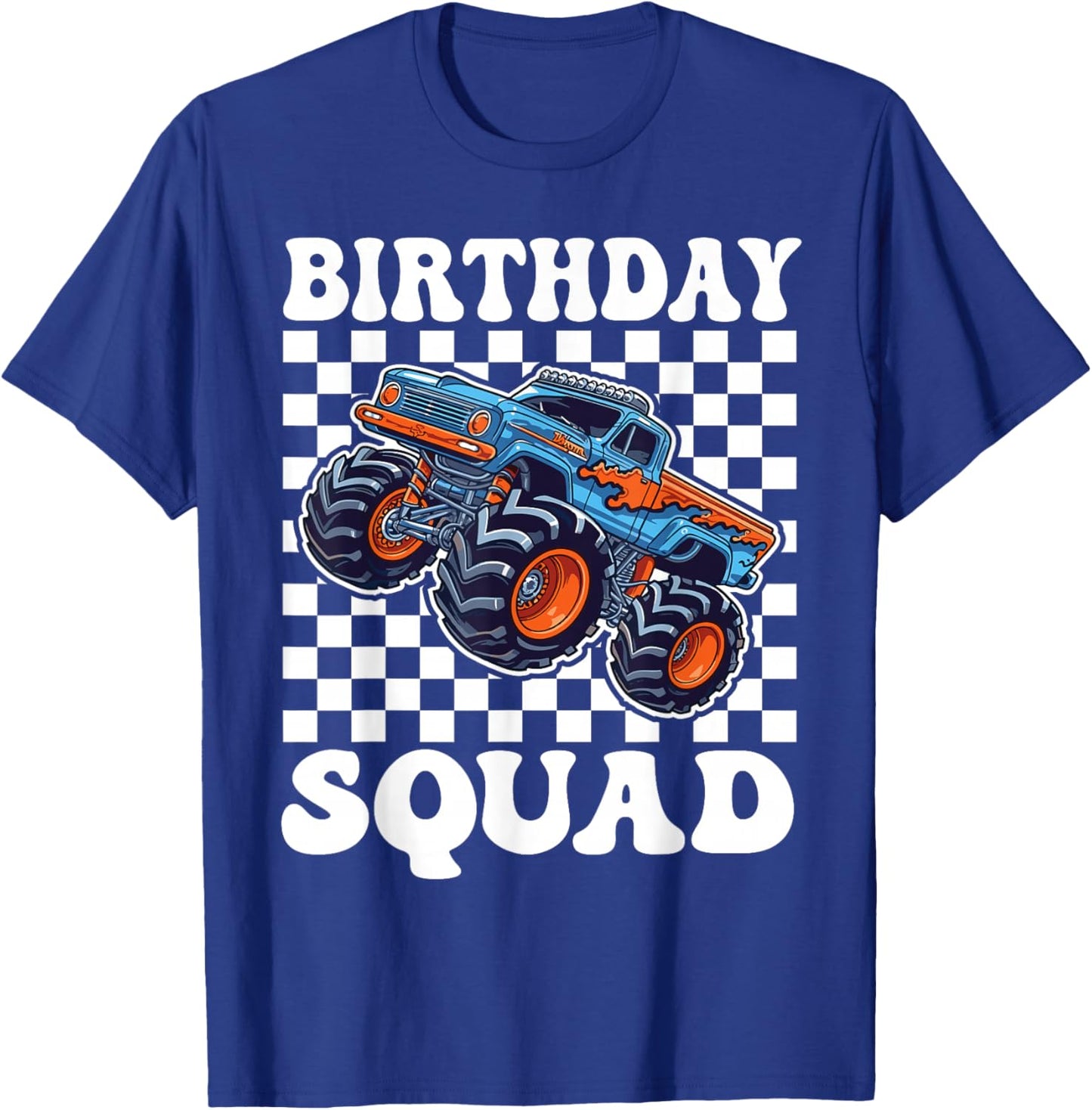 Birthday Squad Monster Truck Birthday Boys Family Matching T-Shirt - T-Shirt | Royal