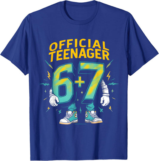 13th Birthday Official Teenager 6+7 Funny 67 13 Years T-Shirt - T-Shirt | Royal
