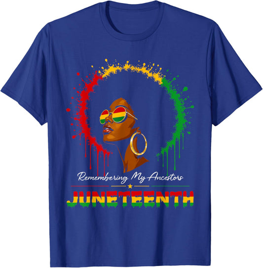 Black Girl Remembering My Ancestors Juneteenth African Women T-Shirt - T-Shirt | Royal