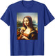 Happy Mona Lisa Holding A Taco Funny T-Shirt - T-Shirt | Royal