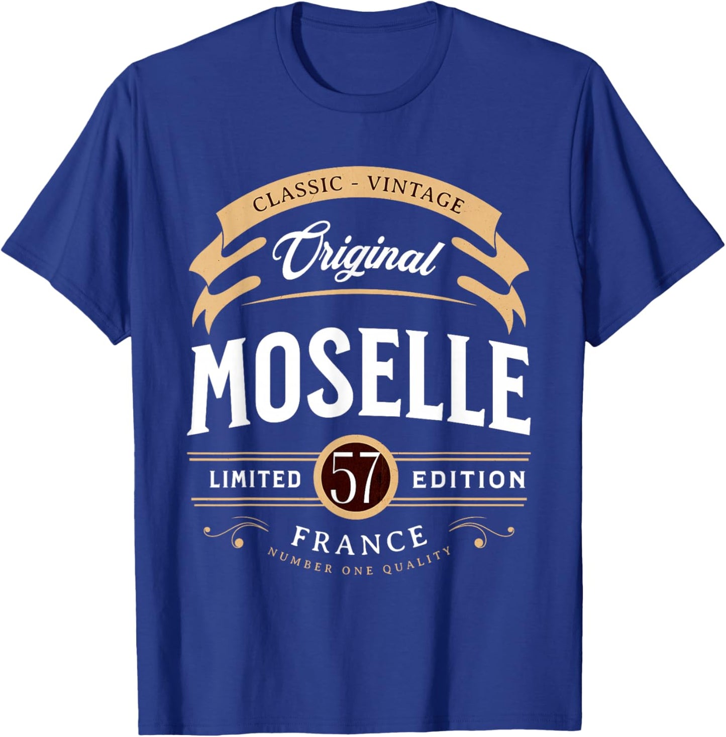 Vintage Moselle Department France , Black, S T-Shirt - T-Shirt | Royal