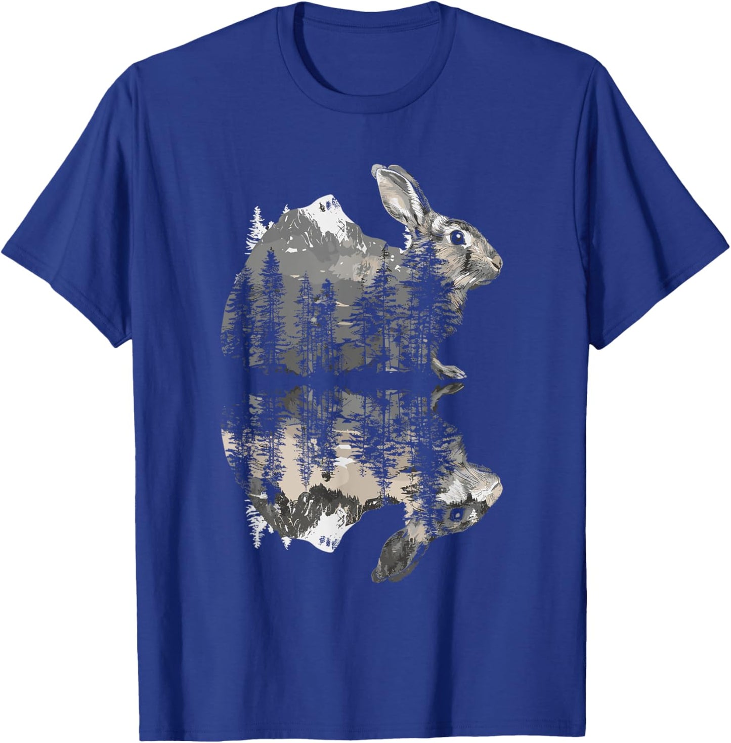 Rabbit Reflection Cute Bunny Nature Wildlife T-Shirt - T-Shirt | Royal