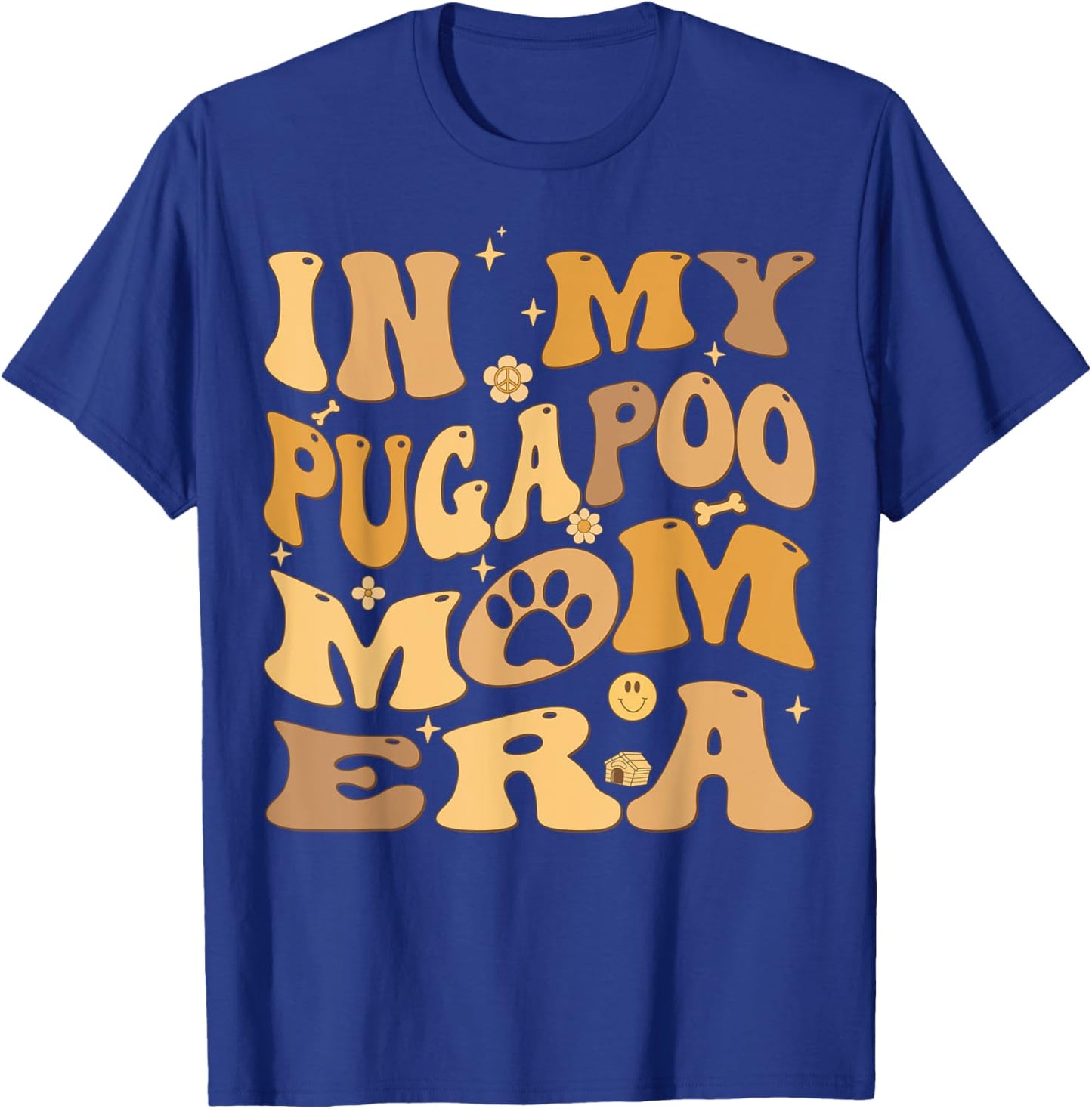 In My Pugapoo Mom Era Groovy Pugoodle Dog Women Kids T-Shirt - T-Shirt | Royal