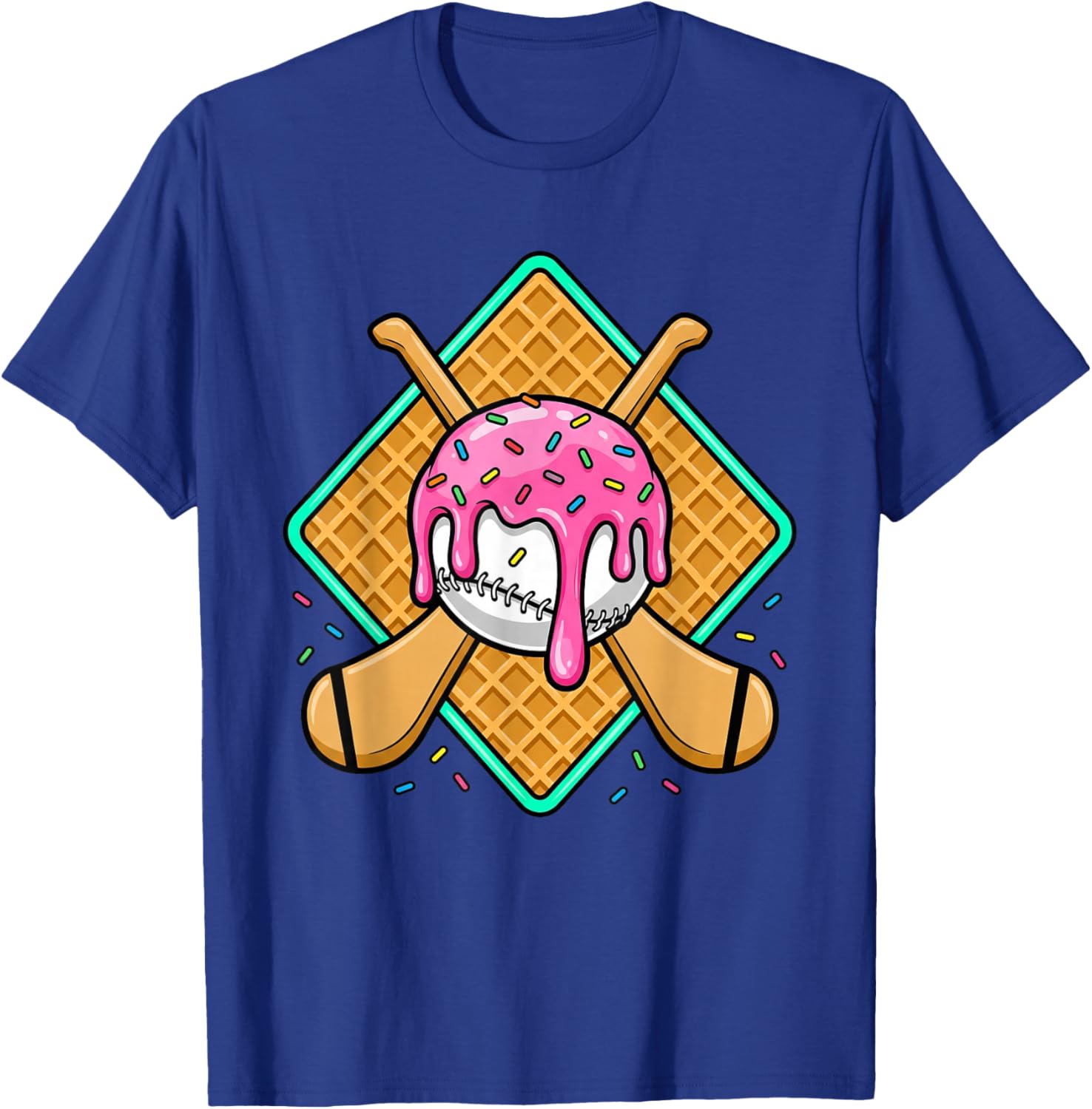 Hurling Player Ice Cream Drip Boys Kids Hurling Dripping T-Shirt - T-Shirt | Royal