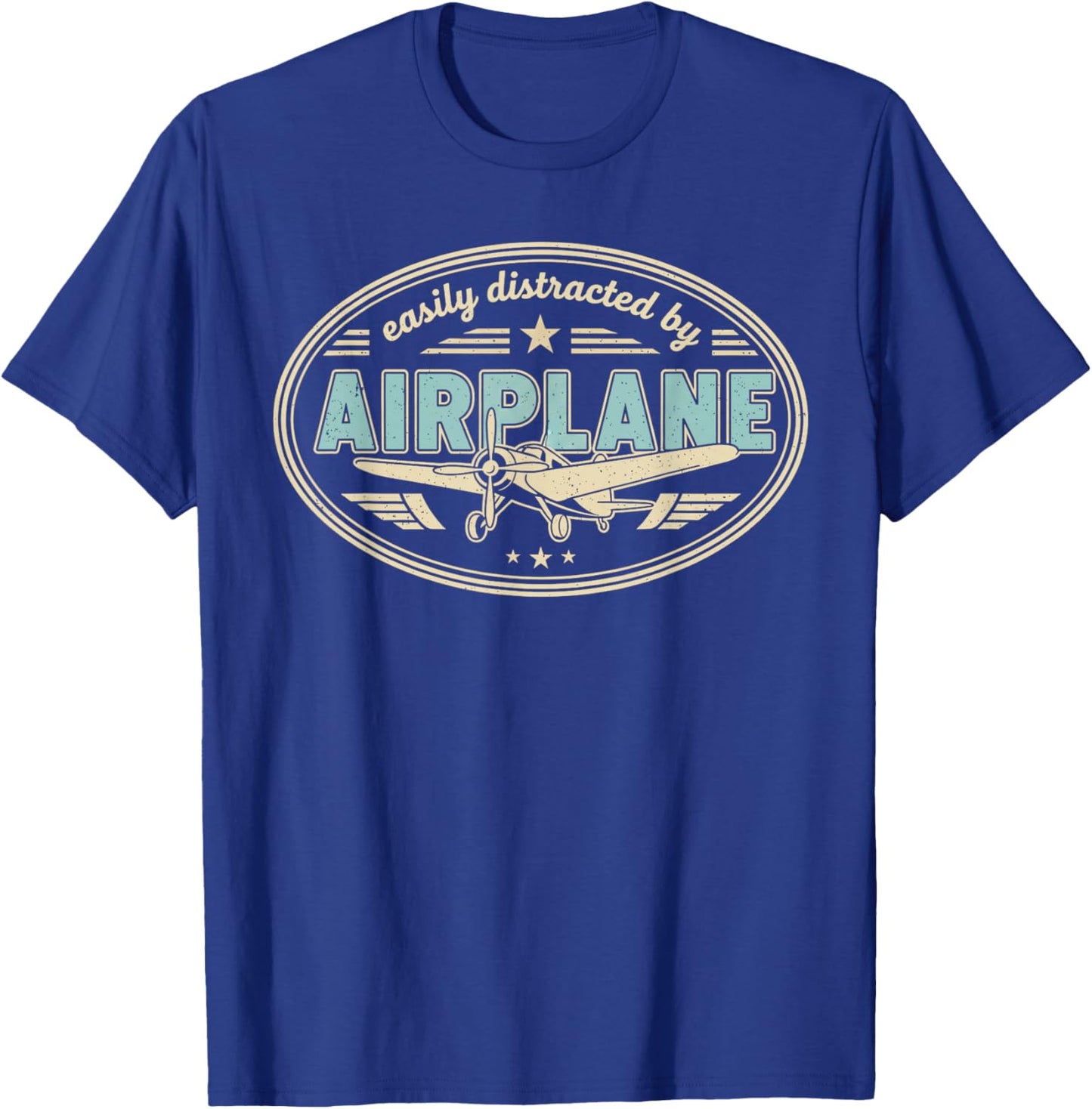 Easily Distracted by Airplanes T-Shirt - T-Shirt | Royal