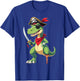 Pirate Dinosaur T Rex Funny Kids Boys Halloween Costume T-Shirt - T-Shirt | Royal