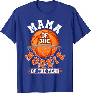 Mama of Rookie 1st Birthday Basketball Family Matching Party T-Shirt - T-Shirt | Royal