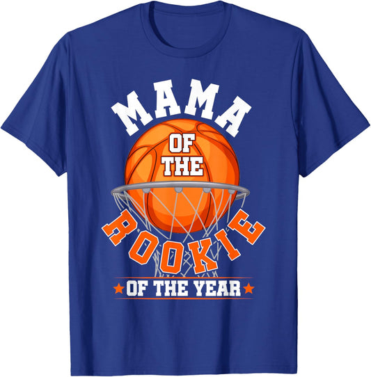 Mama of Rookie 1st Birthday Basketball Family Matching Party T-Shirt - T-Shirt | Royal