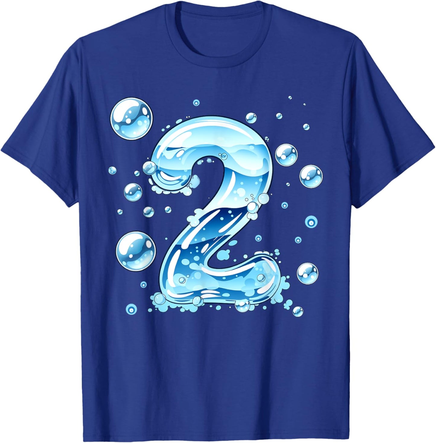 Kids 2nd Birthday Bubble Themed Birthday Party T-Shirt - T-Shirt | Royal