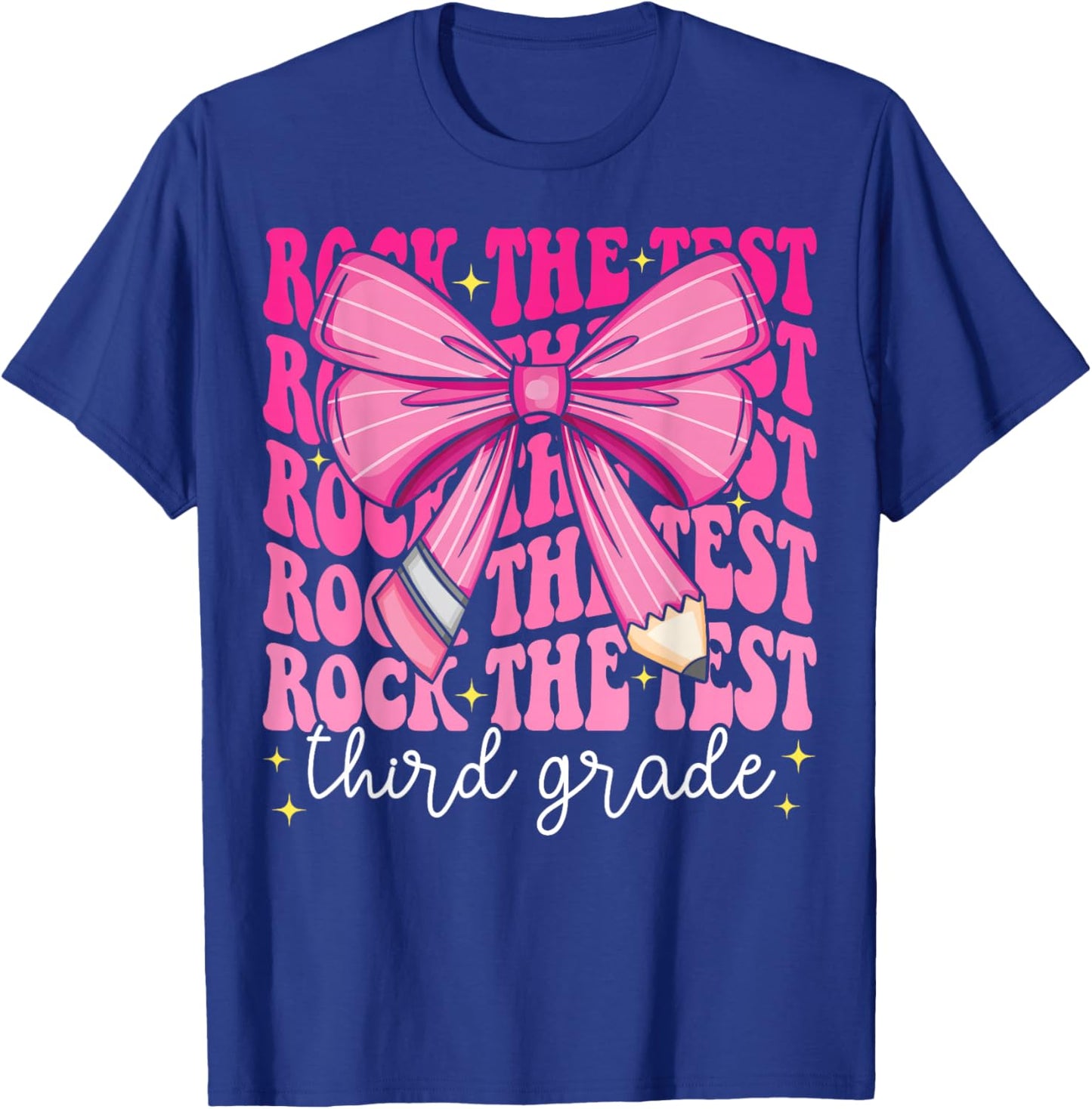 Rock The Test Day 3rd Grade Teacher Third Grade Testing Day T-Shirt - T-Shirt | Royal