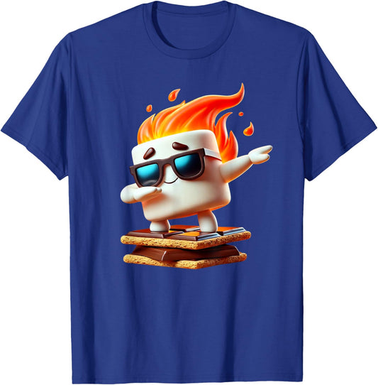 Dabbing Smore Marshmallow Cute Dab Dance Camping Camper Gift T-Shirt - T-Shirt | Royal