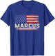 Marcus First Name Shirt Marcus Name American Flag Women Kids Men T-Shirt - T-Shirt | Royal