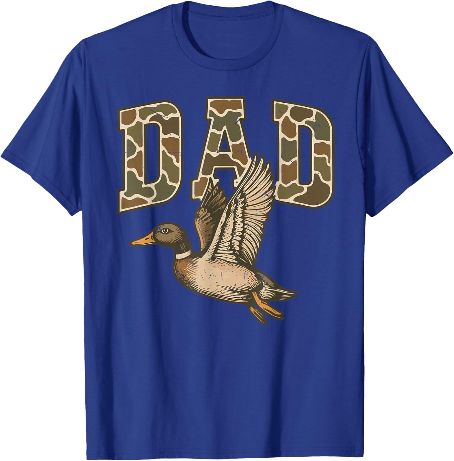 Men's Camouflage Dad Mallard Duck Hunting Camo Dog Hunting T-Shirt - T-Shirt | Royal