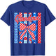 Grandma Striped Bow Flowers Patriotic Funny 4th of July T-Shirt - T-Shirt | Royal