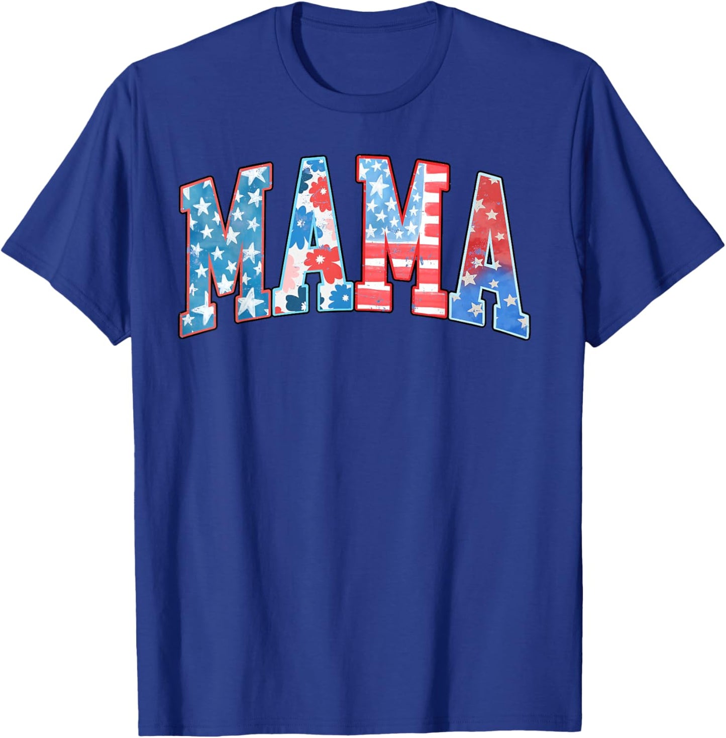 American Mama Patriotic Red White Blue America 4th of July T-Shirt - T-Shirt | Royal