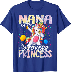 Nana of The Birthday Princess Dabbing Unicorn Matching T-Shirt - T-Shirt | Royal