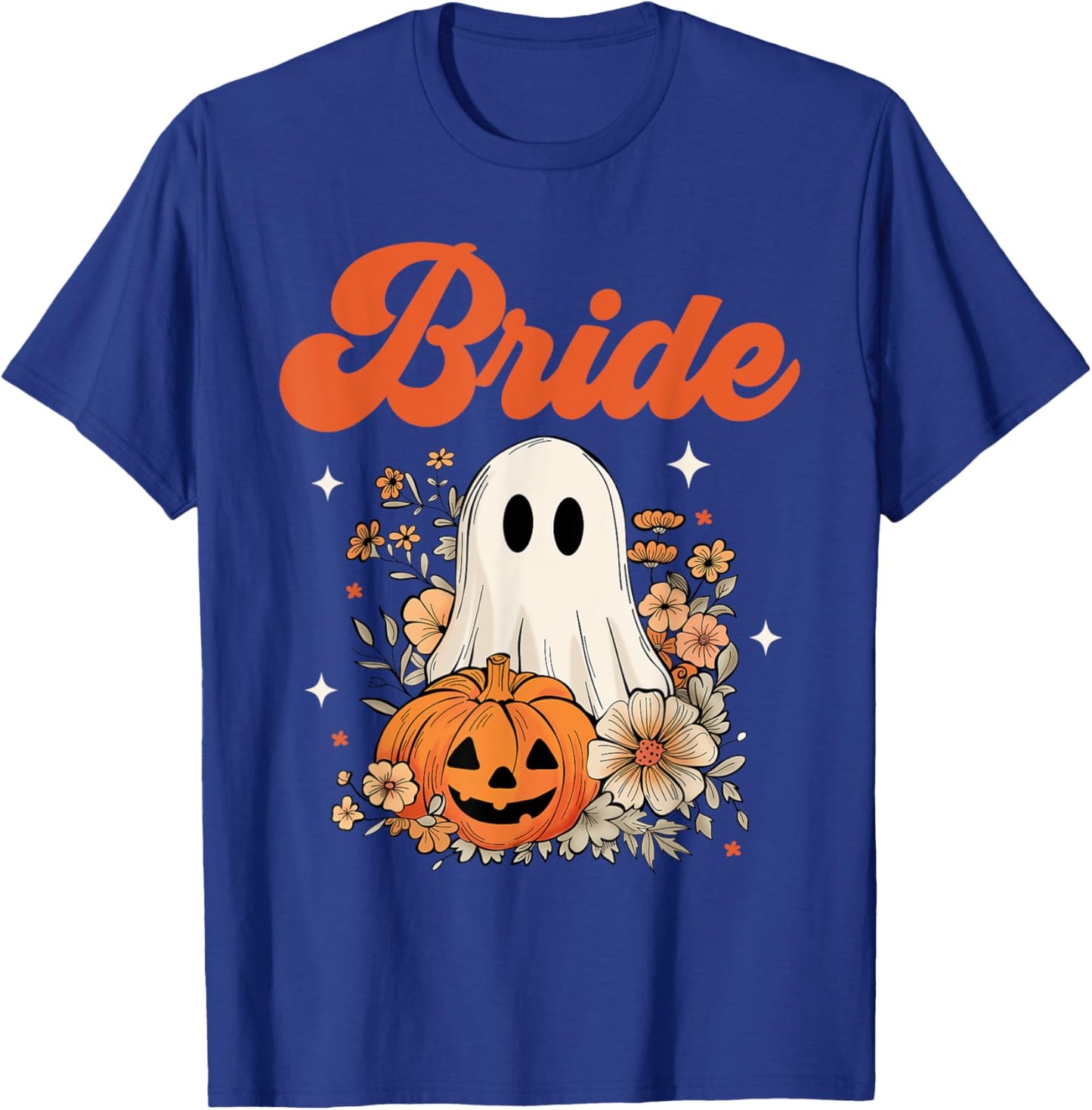 Bride Wildflower Ghost Boo Crew Halloween Bachelorette T-Shirt - T-Shirt | Royal