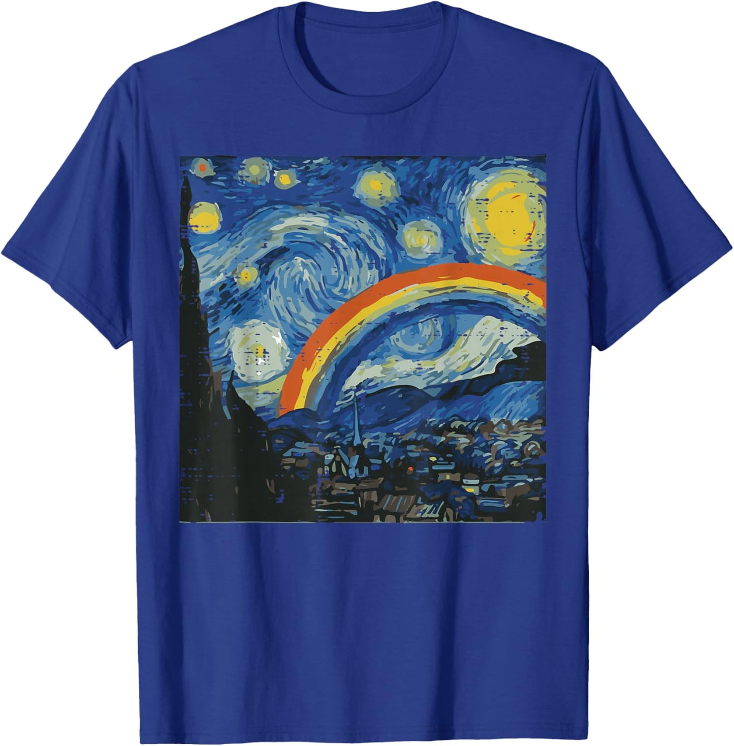 Gay Rainbow Starry Night LGBTQ Pride Month Ally Men Women T-Shirt - T-Shirt | Royal