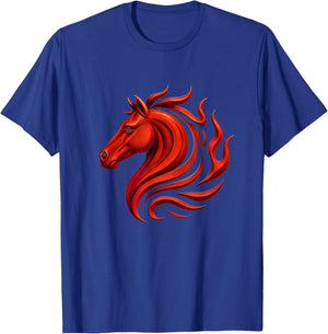 Fire Horse Chinese Zodiac Symbol 2026 Moon New Year T-Shirt - T-Shirt | Royal