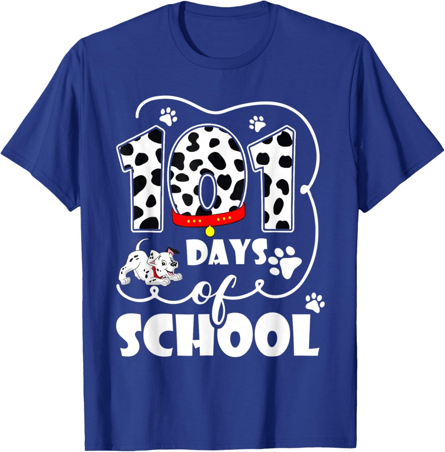 Happy 101 Days School Cute Dog Lover 100 Days Student Kids T-Shirt - T-Shirt | Royal