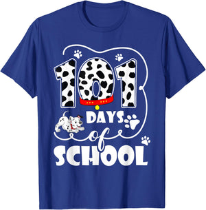 Happy 101 Days School Cute Dog Lover 100 Days Student Kids T-Shirt - T-Shirt | Royal