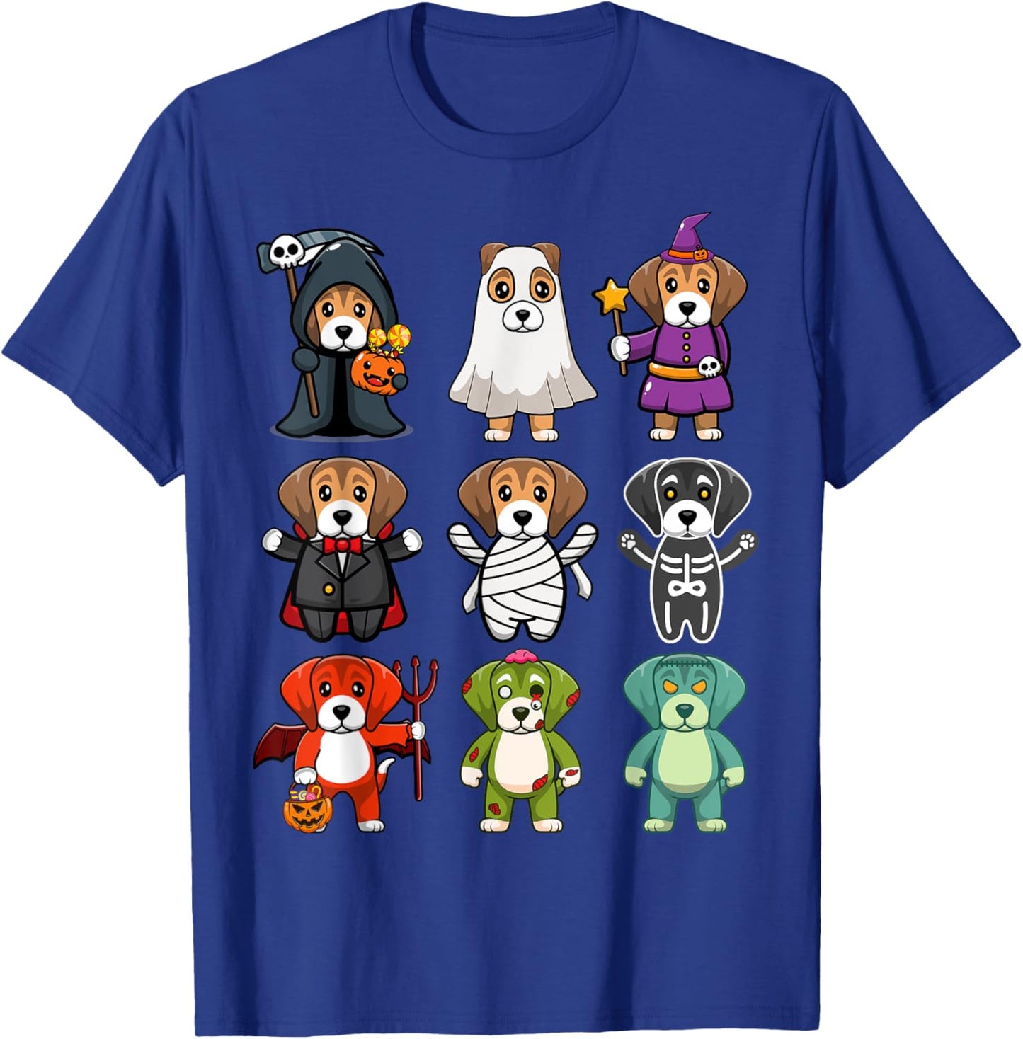 Beagle Dog Spooky Boo-Jee Horror Pumpkin Beagle Halloween T-Shirt - T-Shirt | Royal