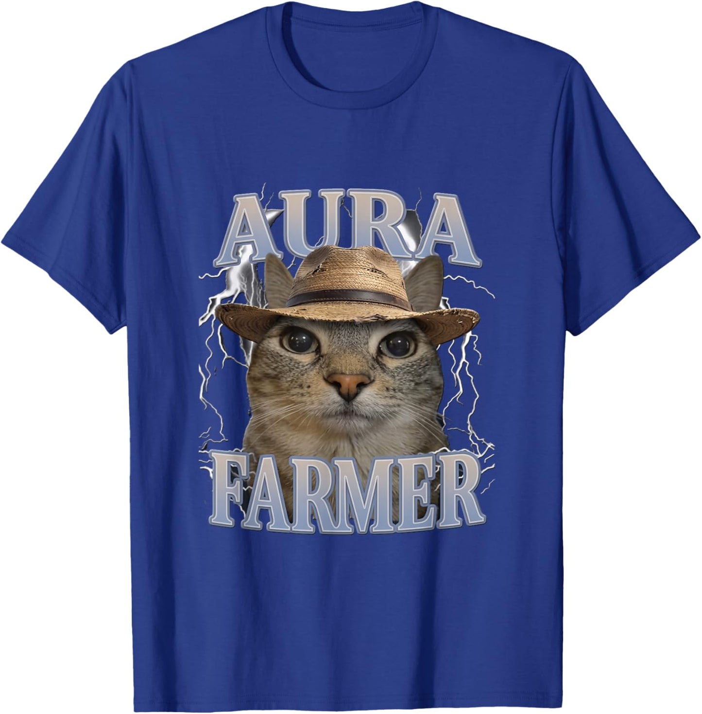 Funny Cat Meme Aura Farmer T-Shirt - T-Shirt | Royal