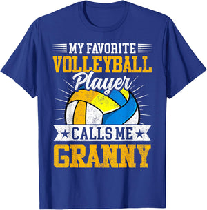 My Favorite Volleyball Player Calls Me Granny Mothers Day T-Shirt - T-Shirt | Royal