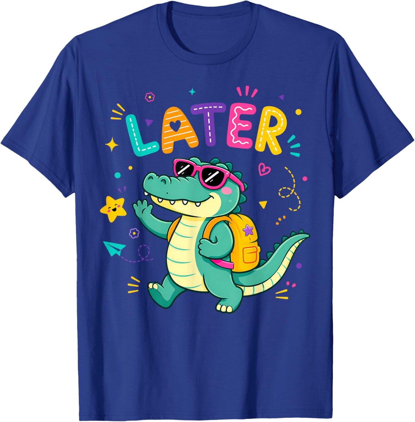 See You Later Teacher Summer Alligator Last Day of School T-Shirt - T-Shirt | Royal