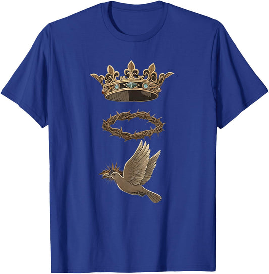 Holy Trinity Father Son and Holy Spirit Catholic , Black, S T-Shirt - T-Shirt | Royal