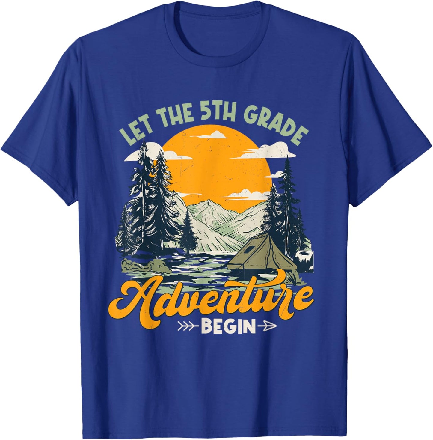 Let get 5th grade adventure begin boys girls back to school T-Shirt - T-Shirt | Royal
