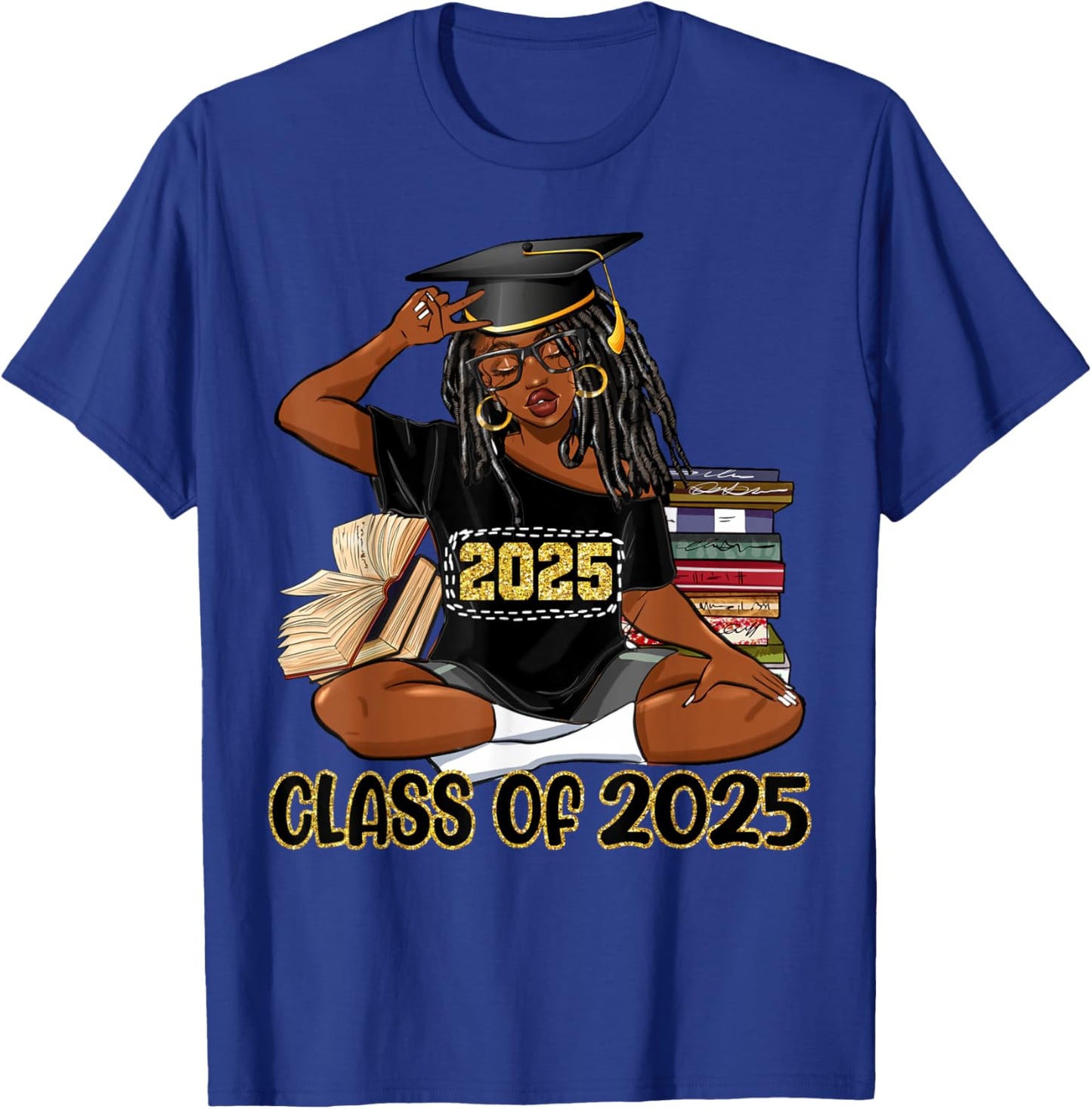 Class Of 2025 African American Women Black Girl Graduation T-Shirt - T-Shirt | Royal