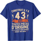 43 Years Birthday Gift Humor Original 43 Years Man T-Shirt - T-Shirt | Royal