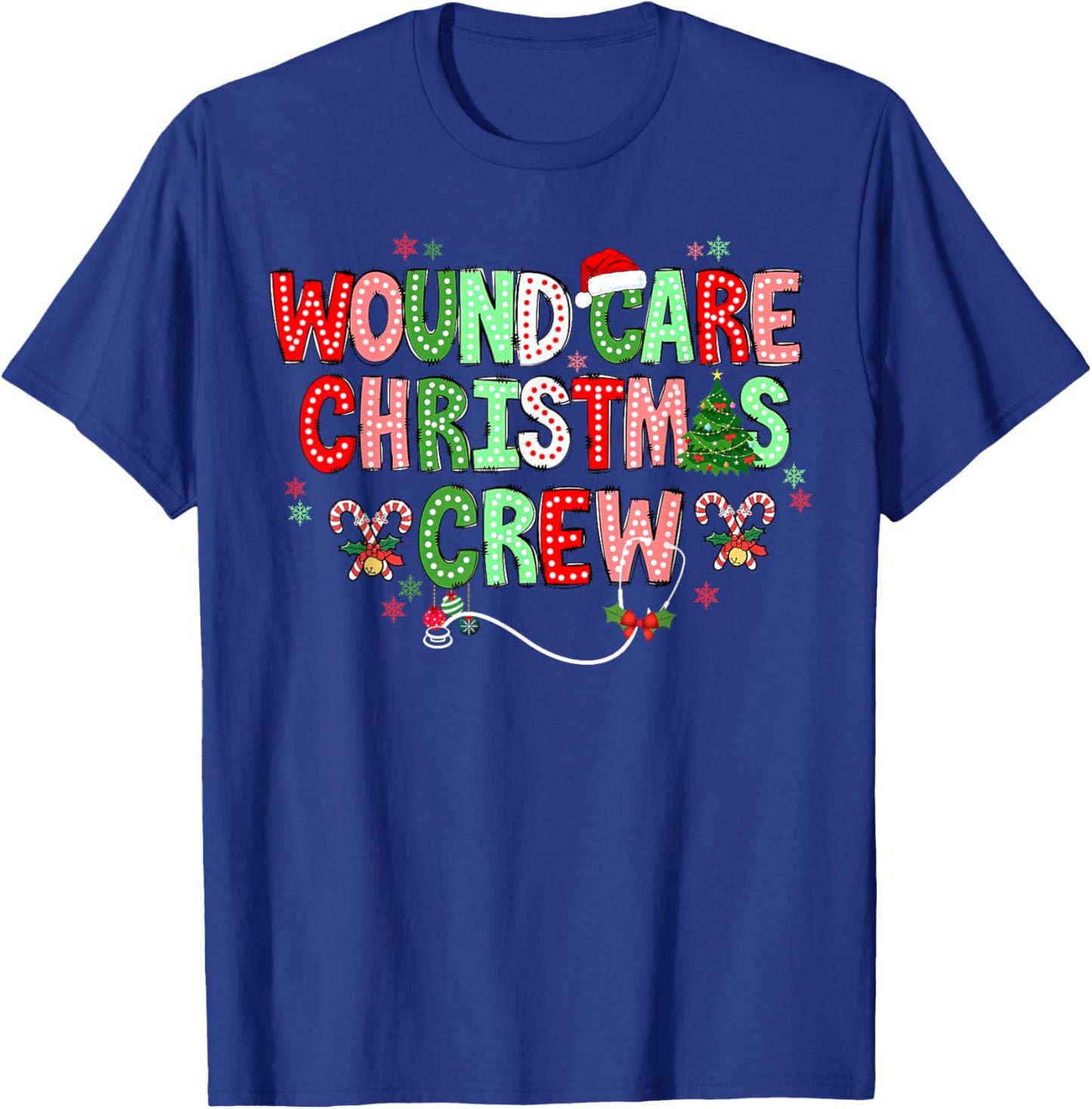Christmas Wound Care Nurse Crew Wound Nursing NP RN Xmas T-Shirt - T-Shirt | Royal