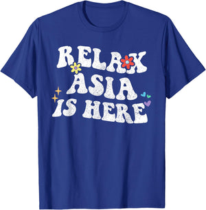 Retro Groovy Relax ASIA Is Here Funny Mother's Day Name T-Shirt - T-Shirt | Royal