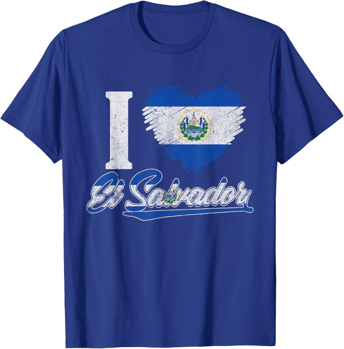 I Love El Salvador Salvadoran Flag Hispanic Heritage Month T-Shirt - T-Shirt | Royal