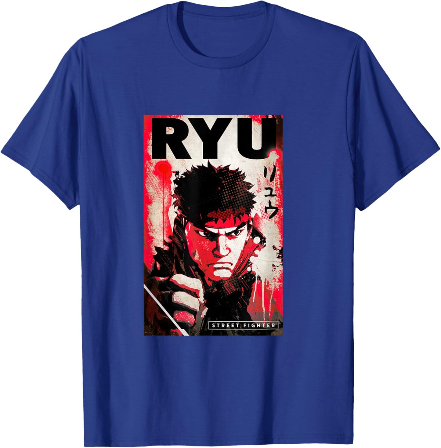 Street Fighter Ryu Graphic Classic Gaming Apparel T-Shirt - T-Shirt | Royal